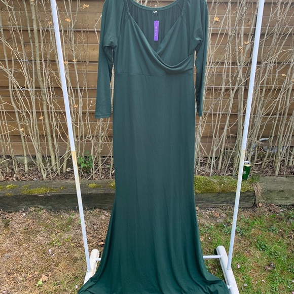 Ecavus Women's Maternity Dress Off Shoulder Long - Picture 2 of 4